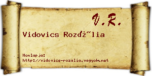 Vidovics Rozália névjegykártya