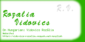 rozalia vidovics business card